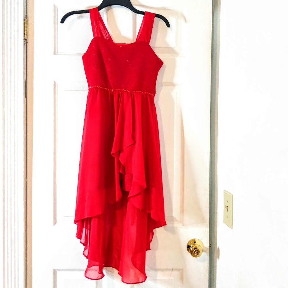 Tween Diva Red Hi-Low Dress Girls 12